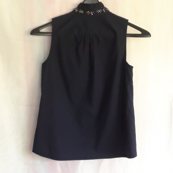 J. Crew Tops J Crew Sleeveless Ruffled Top With Rhinestones Poshmark